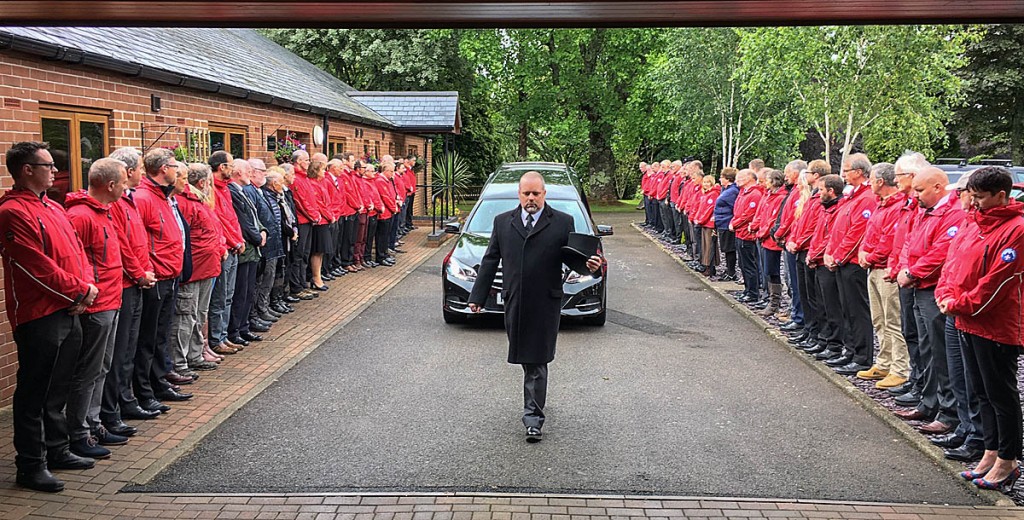 Team members form a guard of honour at the funeral. Photo: Dartmoor SRT Ashburton