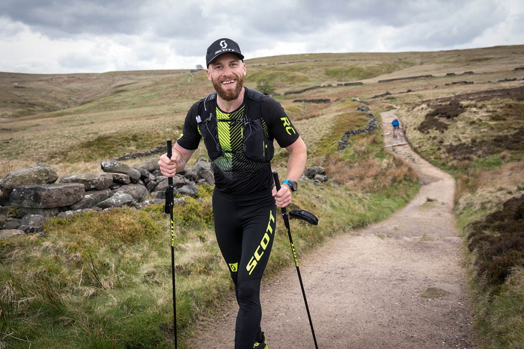 Dave Stevens runs along the Pennine Way as it crosses the Brontë moors. Photo: Bob Smith/grough Dave Stevens runs along the Pennine Way as it crosses the Brontë moors. Photo: Bob Smith/grough