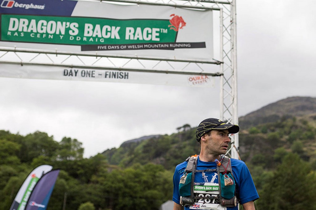 Jim Mann at the finishing line at the end of day one. Photo: Guillem Casanova Jim Mann at the finishing line at the end of day one. Photo: Guillem Casanova