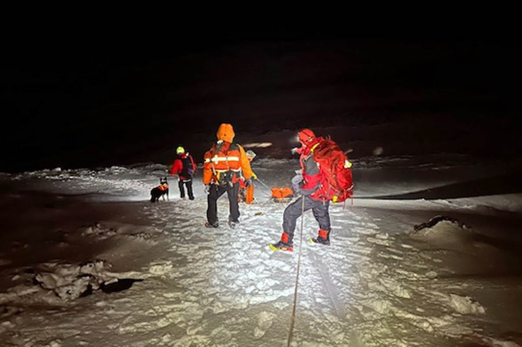 Rescuers at the scene on An Cabar. Photo: Dundonnell MRT Rescuers at the scene on An Cabar. Photo: Dundonnell MRT
