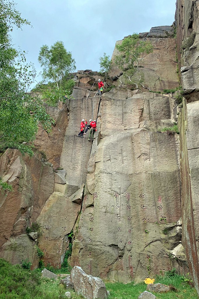 The rescue scene at Millstone Edge. Photo: Edale MRT