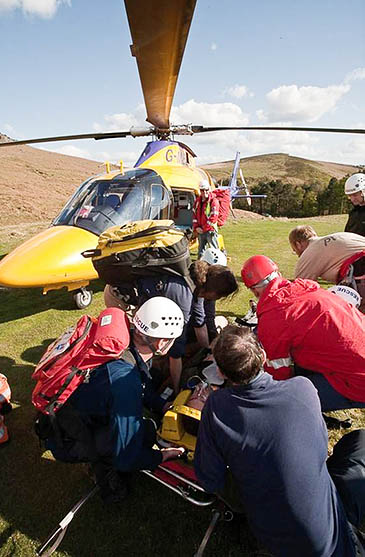 The team undertakes regular rescues where casualties are airlifted to hospital. Photo: Edale MRT The team undertakes regular rescues where casualties are airlifted to hospital. Photo: Edale MRT