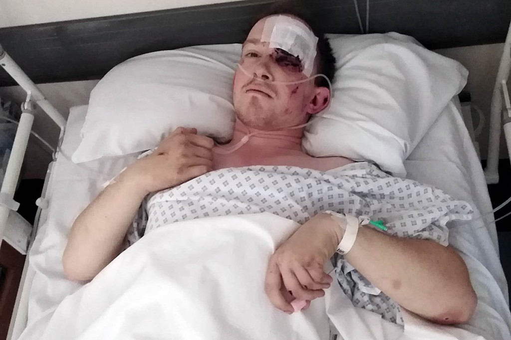 Mr Unsworth was airlifted to hospital Mr Unsworth was airlifted to hospital