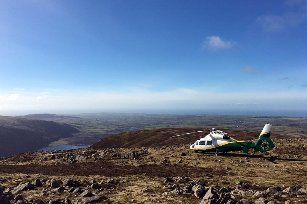 The Great North Air Ambulance at the scene on the summit of Great Borne. Photo: GNAAS