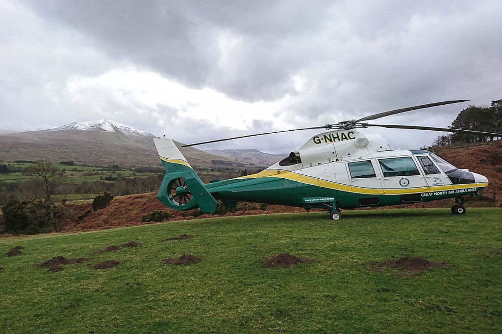 The Great North Air Ambulance at the scene. Photo: GNAAS