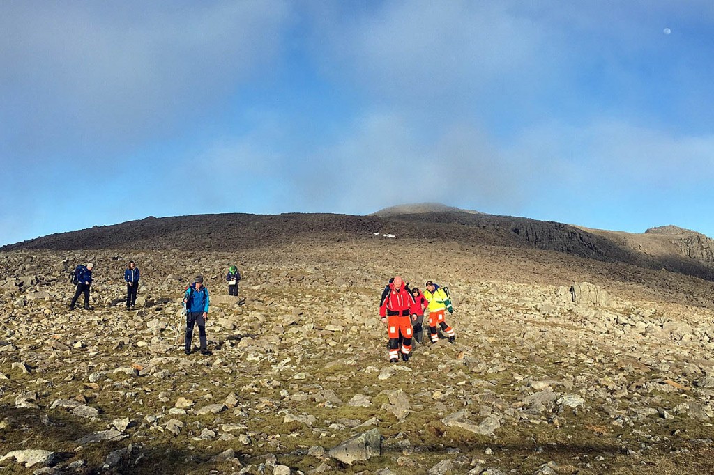 Air ambulance crew in action on Scafell Pike during the incident. Photo: GNAAS Air ambulance crew in action on Scafell Pike during the incident. Photo: GNAAS