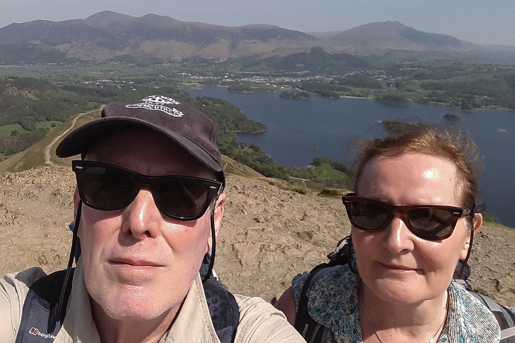 Stephen Dunlop and his wife Marion seen shortly before he collapsed