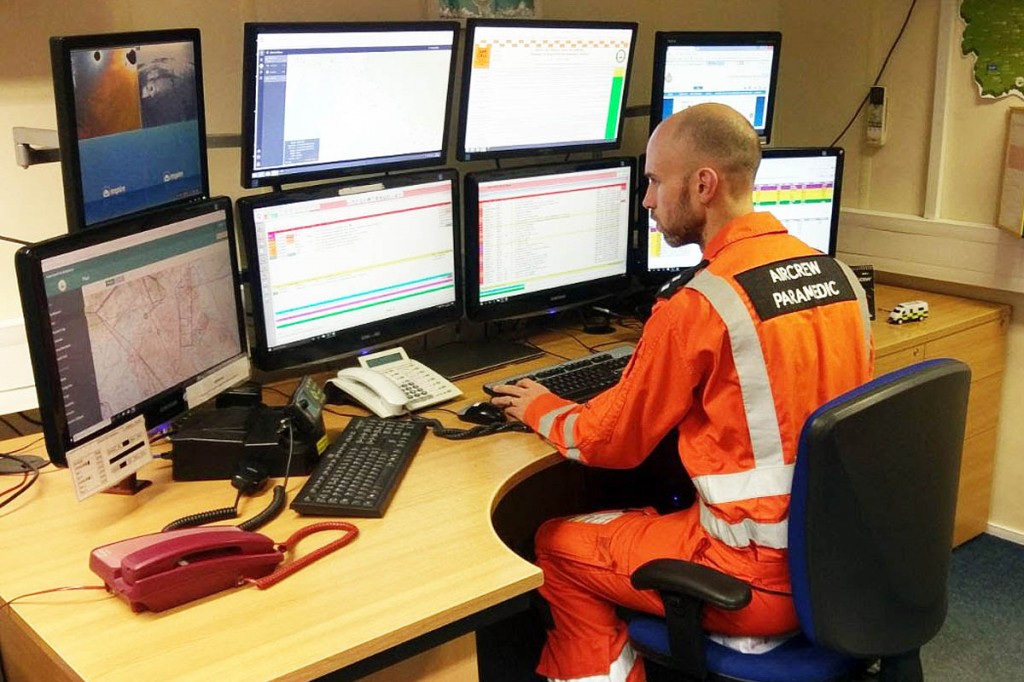 GNAAS paramedic Tim West at the charity's airdesk
