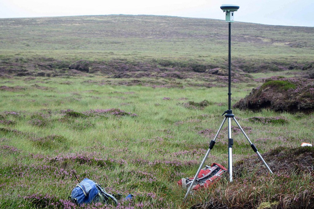 The trio's surveying equipment on col two