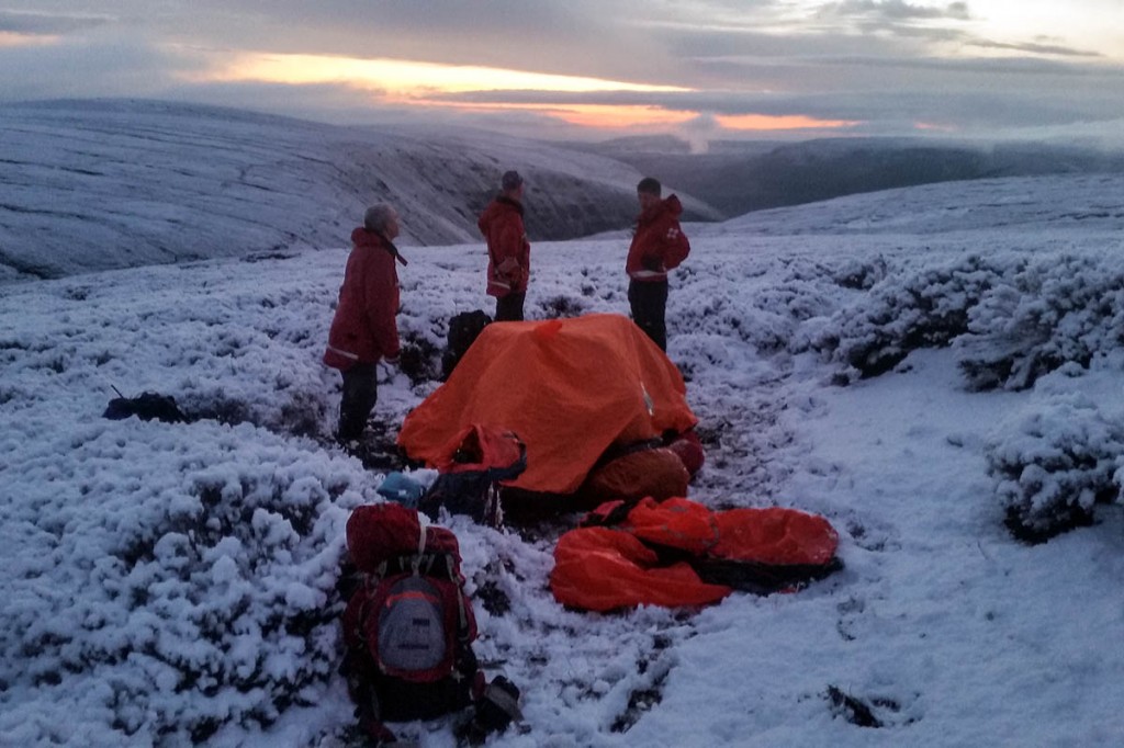 The scene at the rescue on Bleaklow. Photo: Glossop MRT The scene at the rescue on Bleaklow. Photo: Glossop MRT