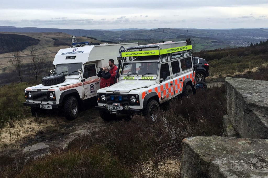 Glossop team members at the Tintwistle Knarr rescue. Photo: Glossop MRT Glossop team members at the Tintwistle Knarr rescue. Photo: Glossop MRT