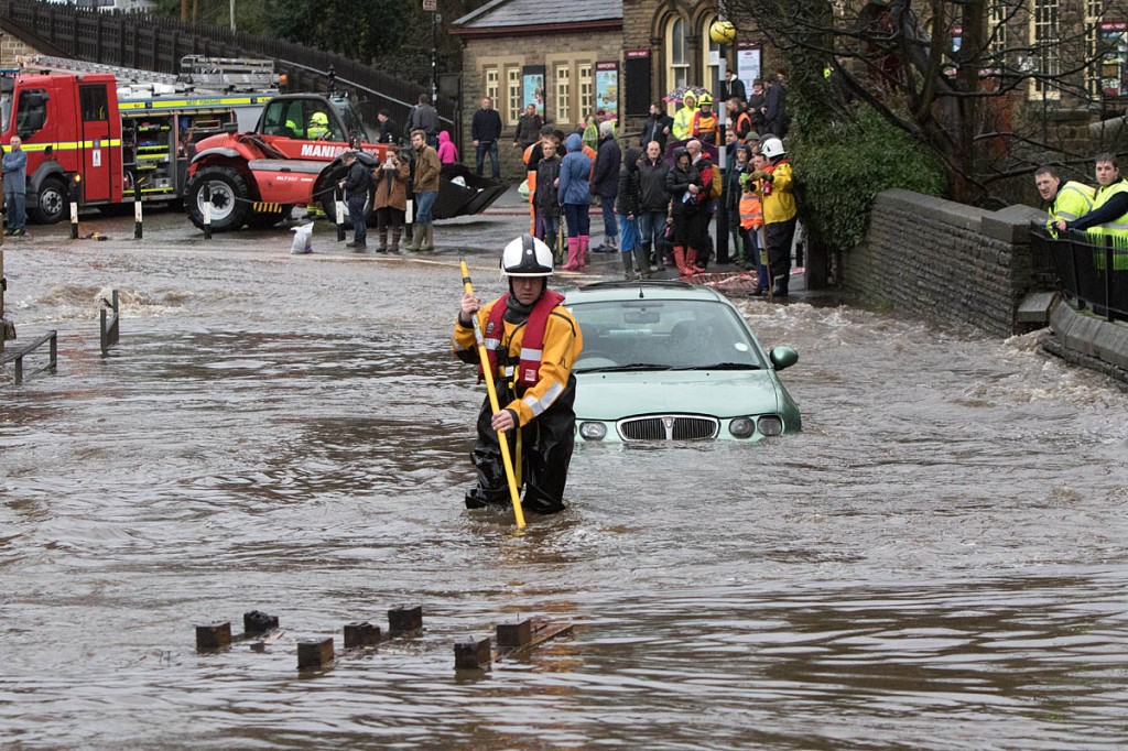 Parts of Haworth, West Yorkshire, were flooded Parts of Haworth, West Yorkshire, were flooded