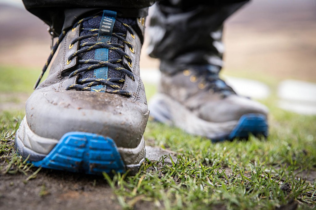 TheHoka One One boots in typical British weather. Photo: Bob Smith/grough TheHoka One One boots in typical British weather. Photo: Bob Smith/grough