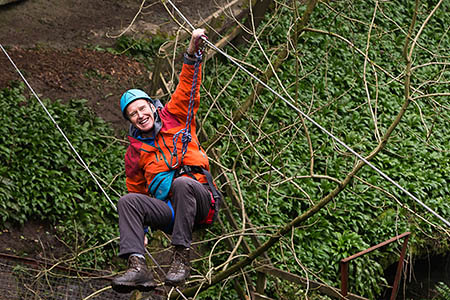 Alan Hinkes tries out the walkway Alan Hinkes tries out the walkway