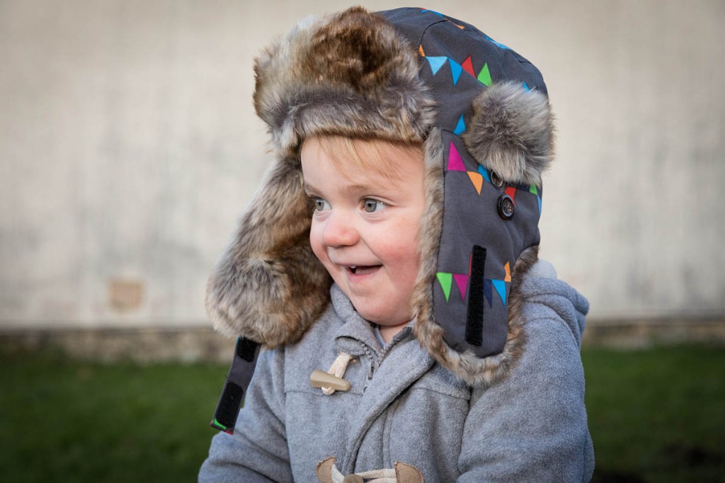 Stanley, two, keeps himself warm with the Isbjörn Squirrel Winter Cap. Photo: Bob Smith/grough Stanley, two, keeps himself warm with the Isbjörn Squirrel Winter Cap. Photo: Bob Smith/grough