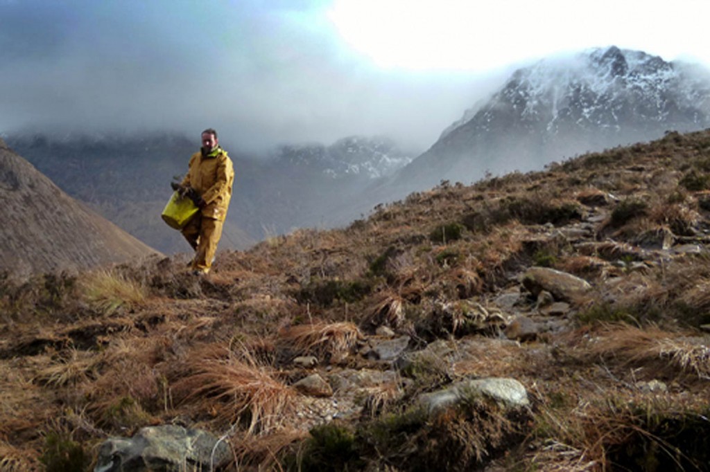 Donald Mackenzie of Glenelg at work on the path. Photo: Chris Goodman Donal Mackenzie of Glenelg at work on the path. Photo: Chris Goodman