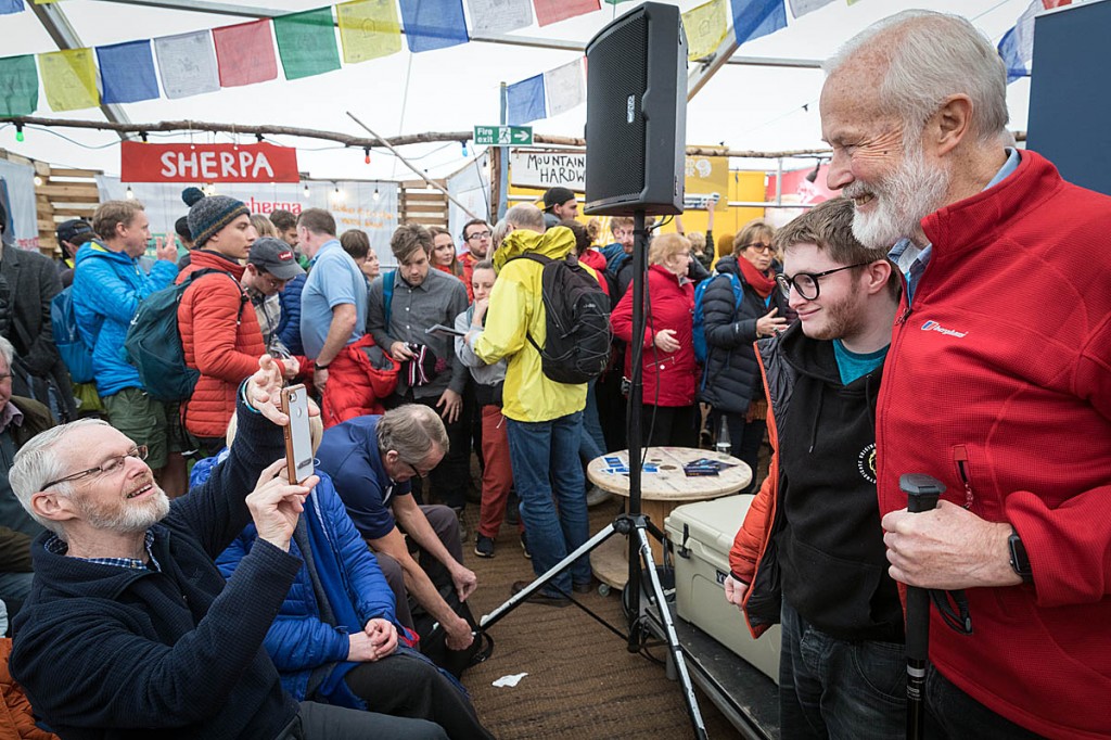Sir Chris Bonington meets festival-goers at the 2019 event. Photo: Bob Smith/grough