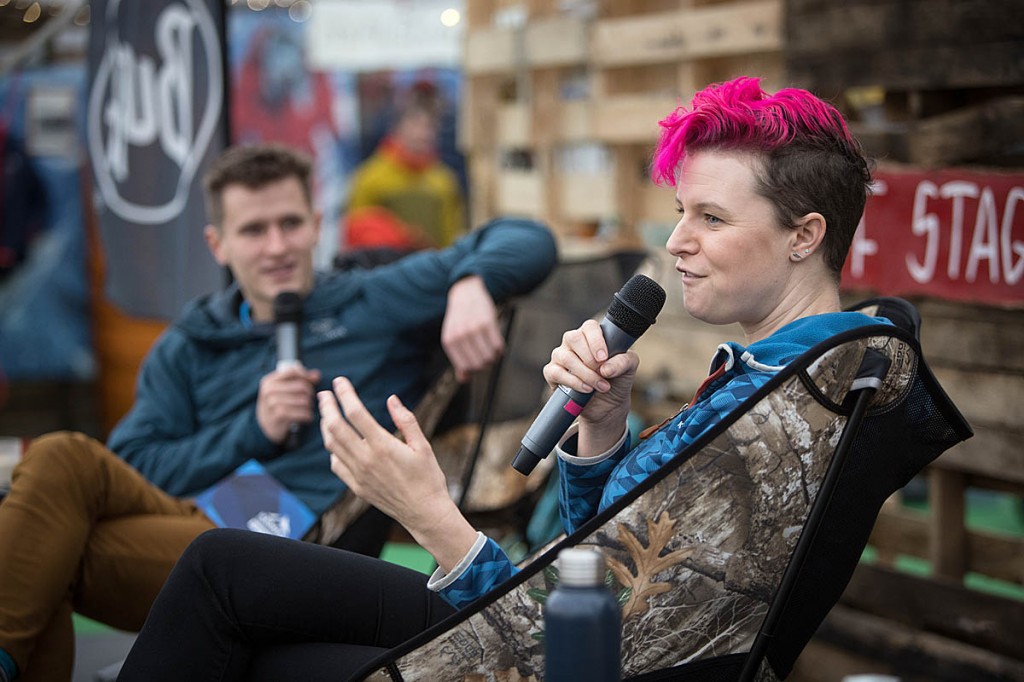 Anna McNuff on the Buff Stage in the Basecamp. Photo: Bob Smith/grough Anna McNuff on the Buff Stage in the Basecamp. Photo: Bob Smith/grough