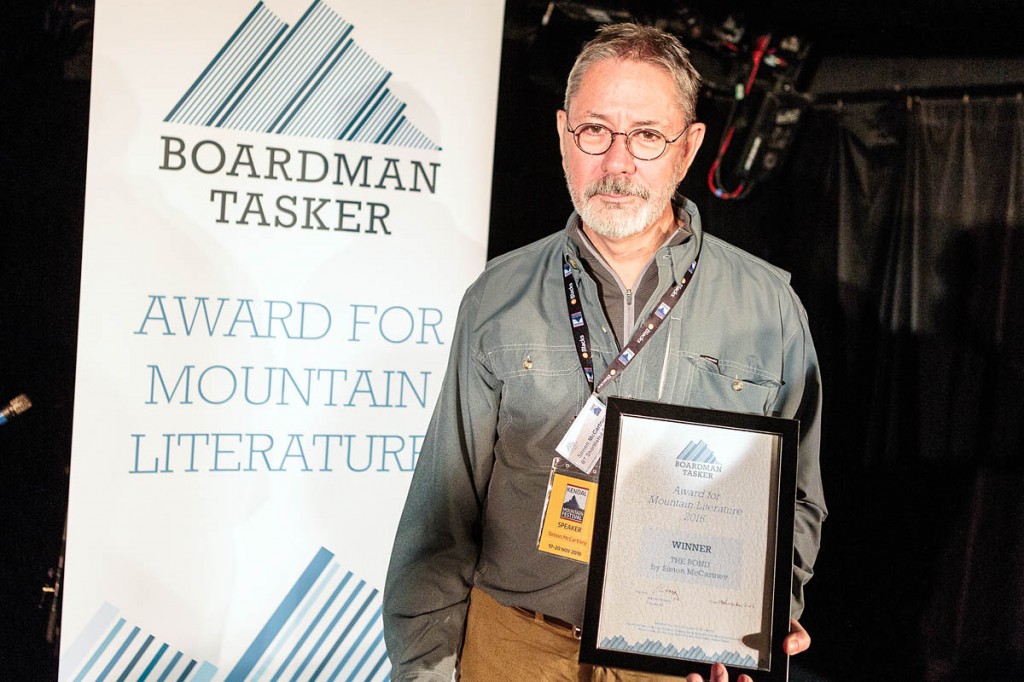 Simon McCartney with his award at the festival event