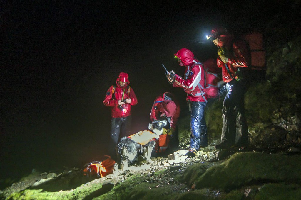 Rescuers on the fell during the search for the missing runner. Photo: Keswick MRT Rescuers on the fell during the search for the missing runner. Photo: Keswick MRT