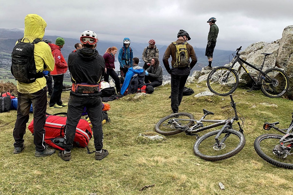 The rescue scene on the fell side. Photo: Keswick MRT The rescue scene on the fell side. Photo: Keswick MRT