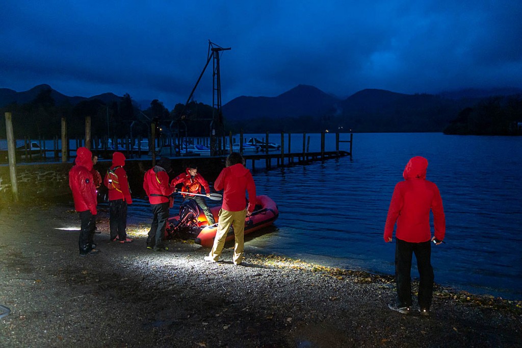 Rescuers at the scene on Derwent Water. Photo: Keswick MRT