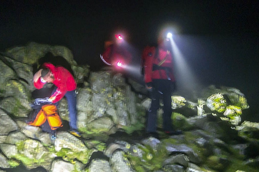Rescuers search Great Gable during the callout. Photo: Keswick MRT Rescuers search Great Gable during the callout. Photo: Keswick MRT