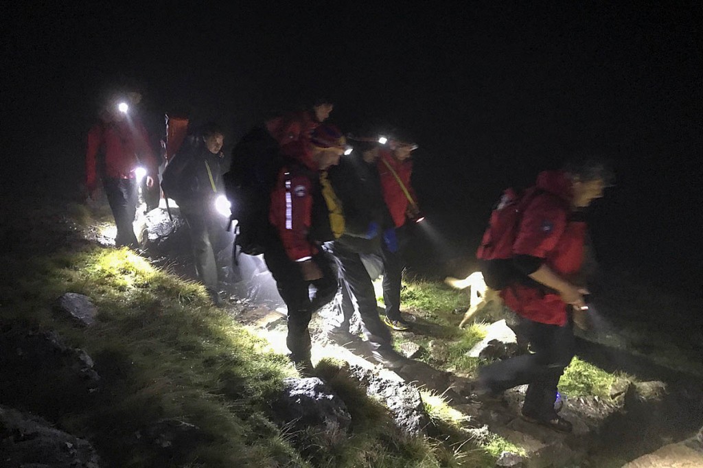 Team members during the Sty Head incident. Photo: Keswick MRT