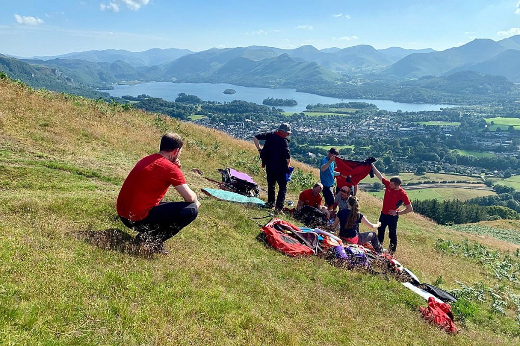 The rescue scene on Latrigg. Photo: Keswick MRT The rescue scene on Latrigg. Photo: Keswick MRT