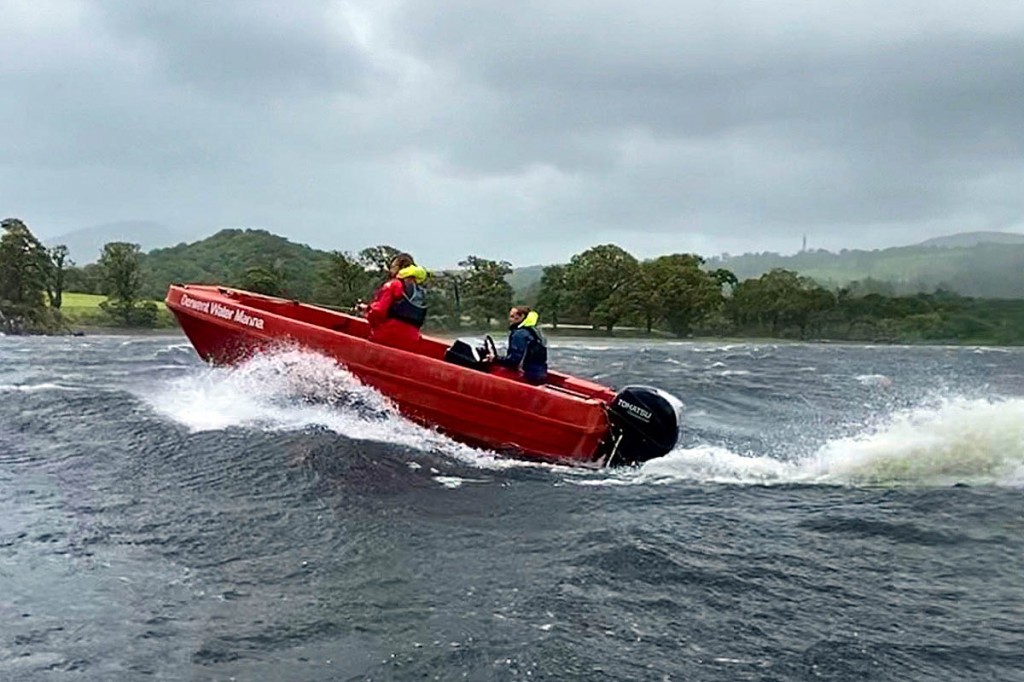 The rescue boat in action on Derwent Water. Photo: Keswick MRT