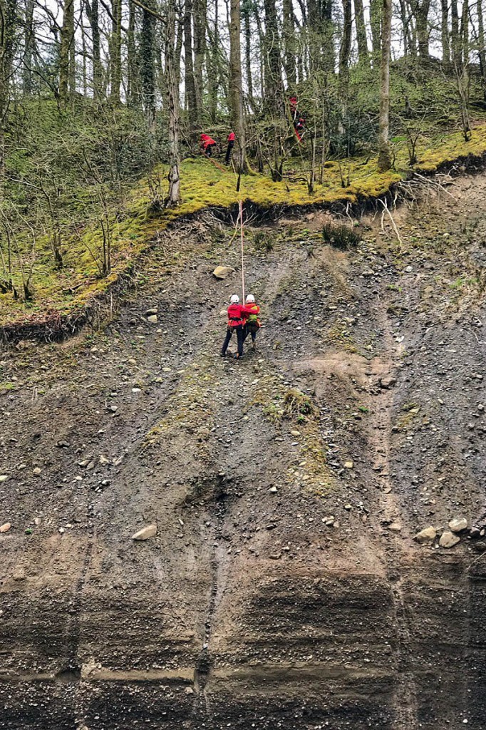 The rescue scene above the River Greta. Photo: Keswick MRT The rescue scene above the River Greta. Photo: Keswick MRT