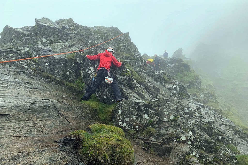 The rescue scene on Sharp Edge. Photo: Keswick MRT