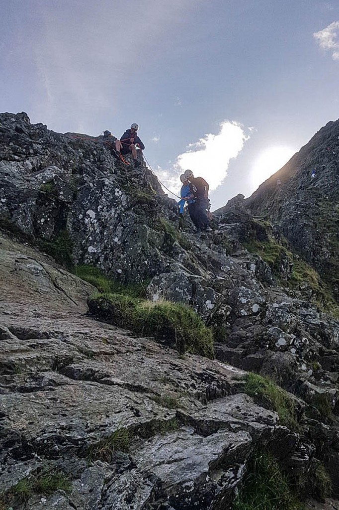 The walker was rescued after getting stuck on Sharp Edge. Photo: Keswick MRT The walker was rescued after getting stuck on Sharp Edge. Photo: Keswick MRT