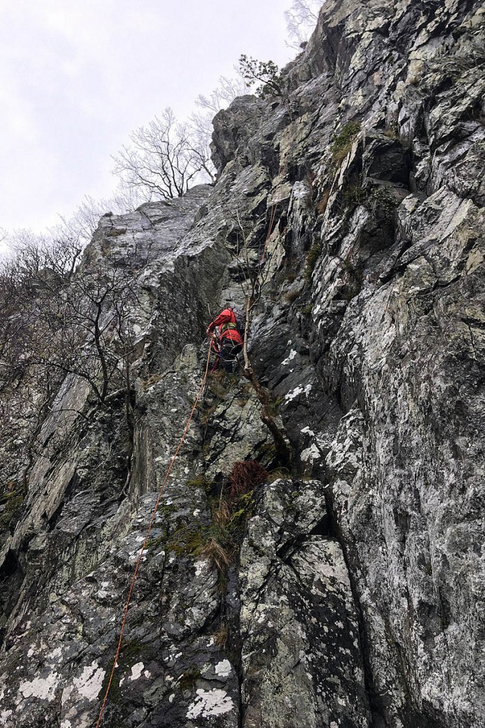 The climber got stuck on Shepherds Crag. Photo: Keswick MRT