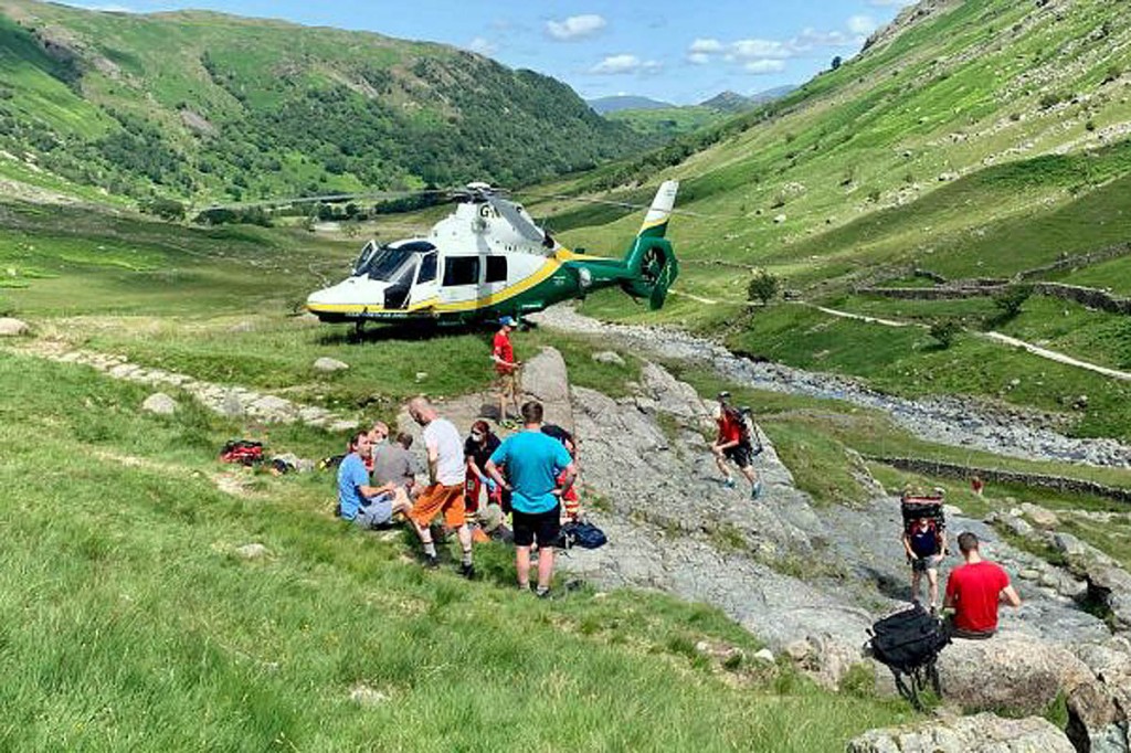 The rescue scene near Stockley Bridge. Photo: Keswick MRT The rescue scene near Stockley Bridge. Photo: Keswick MRT