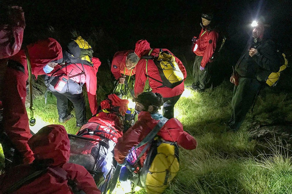 Rescuers at the scene near Sty Head. Photo: Keswick MRT