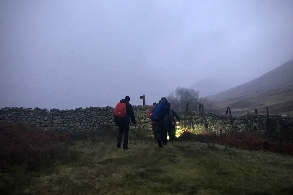 The walkers called for help as the light began to fade. Photo: Keswick MRT The walkers called for help as the light began to fade. Photo: Keswick MRT