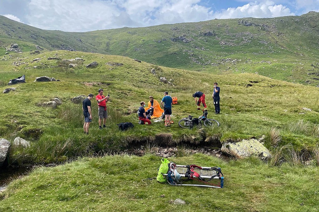 The rescue scene near the head of the Wythburn Valley. Photo: Keswick MRT