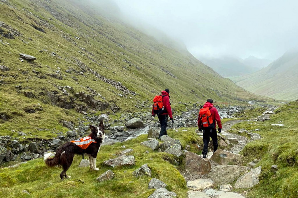 The missing walkers were found by a search dog and handler. Photo: Keswick MRT