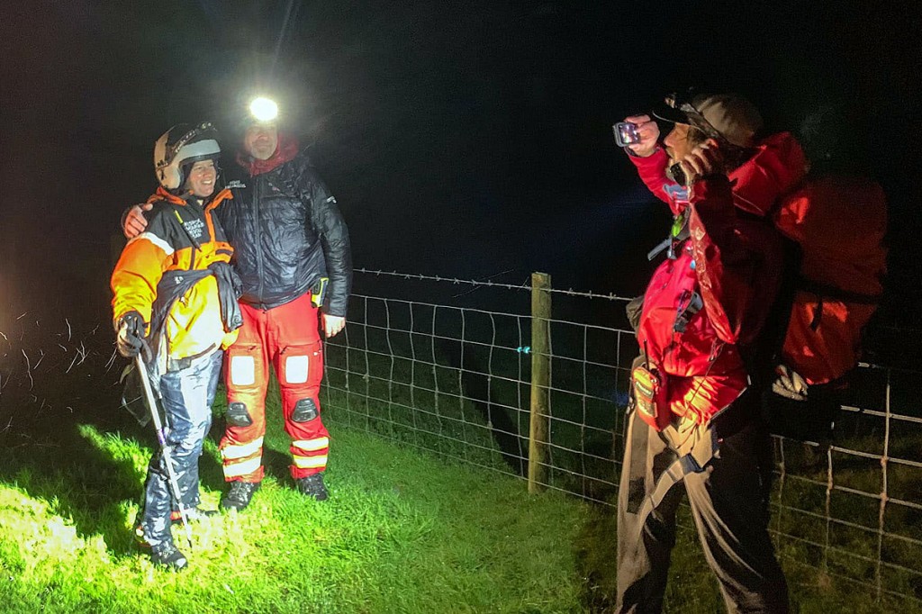 The helicopter crews were accompanied to the valley by rescue team members. Photo: Keswick MRT