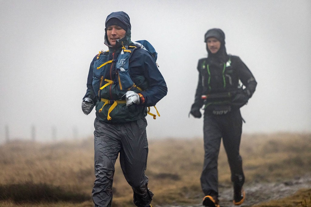 Kim Collison, left, leads Damian Hall on the first day of the 2022 Spine Race. Photo: Bob Smith/grough