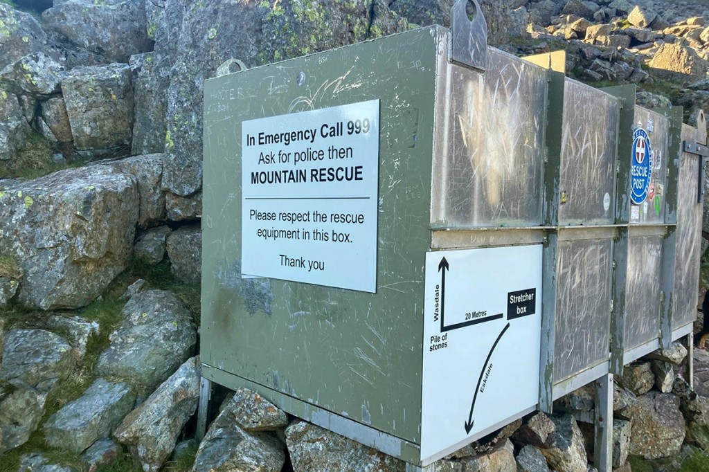 Rescuers have added signs to the box to help lost walkers. Photo: LDSMRA