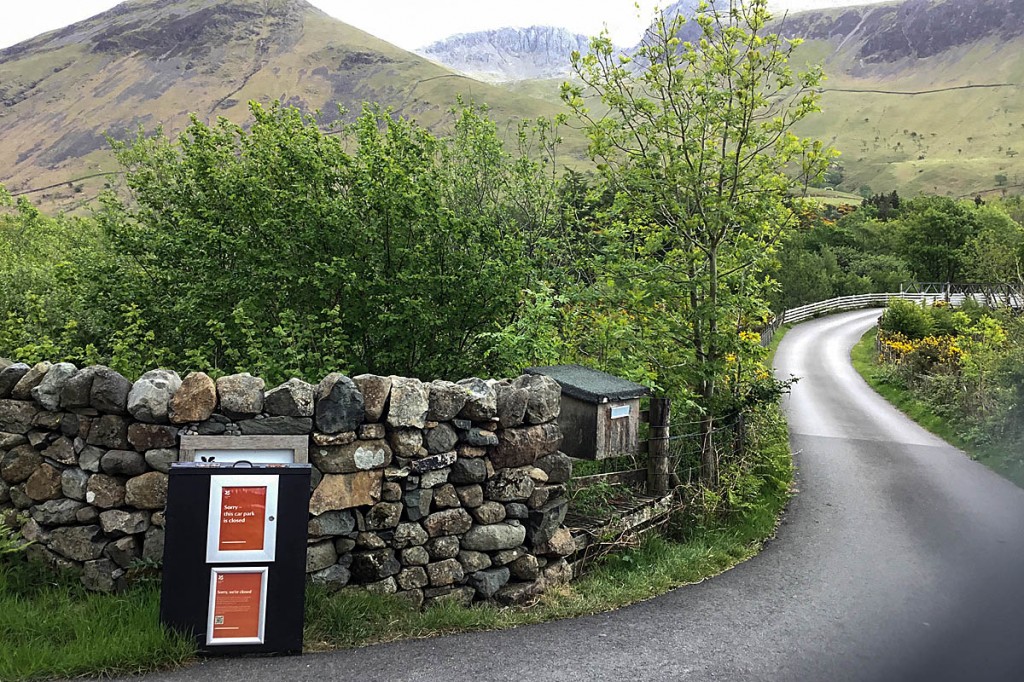 The National Trust car park in Wasdale has been closed