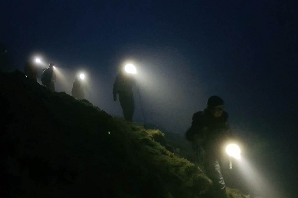 Lake District rescue team members during a night-time callout