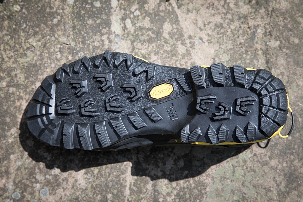 La Sportiva's outsole provided very good grip. Photo: Bob Smith/grough La Sportiva's outsole provided very good grip. Photo: Bob Smith/grough
