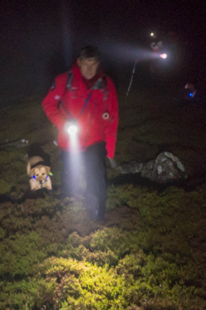 A dog handler and his animal join the search. Photo: LDMRSDA