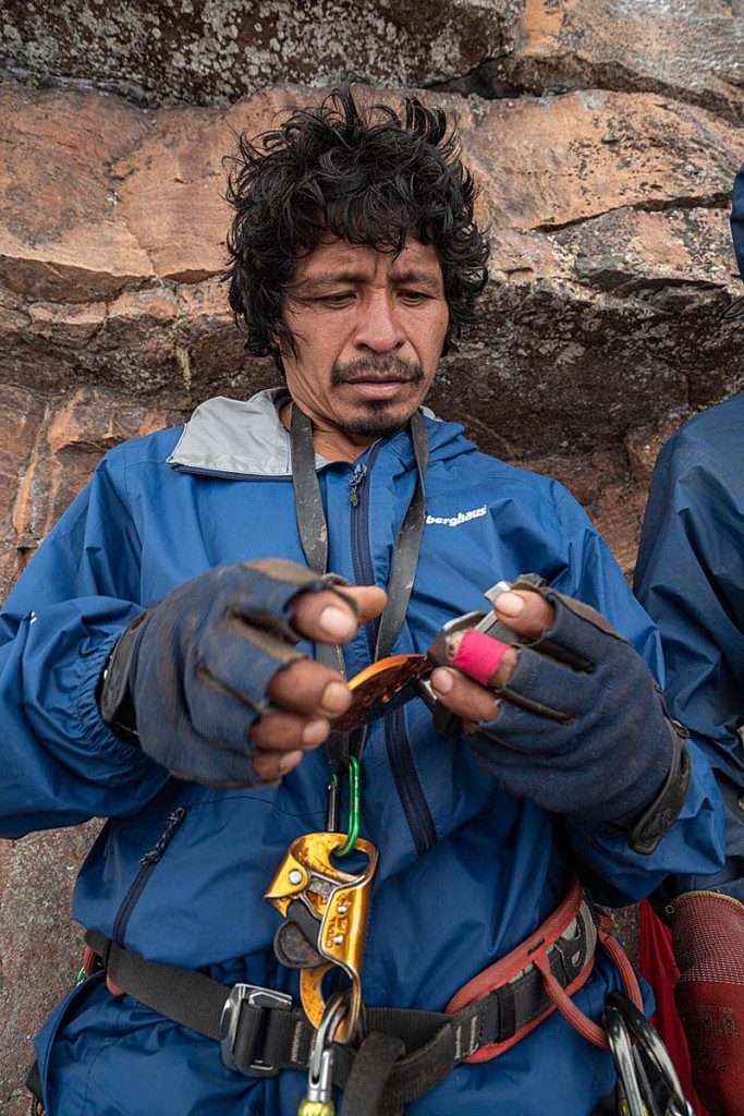 Troy gets to grips with the climbing kit. Photo: Coldhouse Collective/Berghaus Troy gets to grips with the climbing kit. Photo: Coldhouse Collective/Berghaus