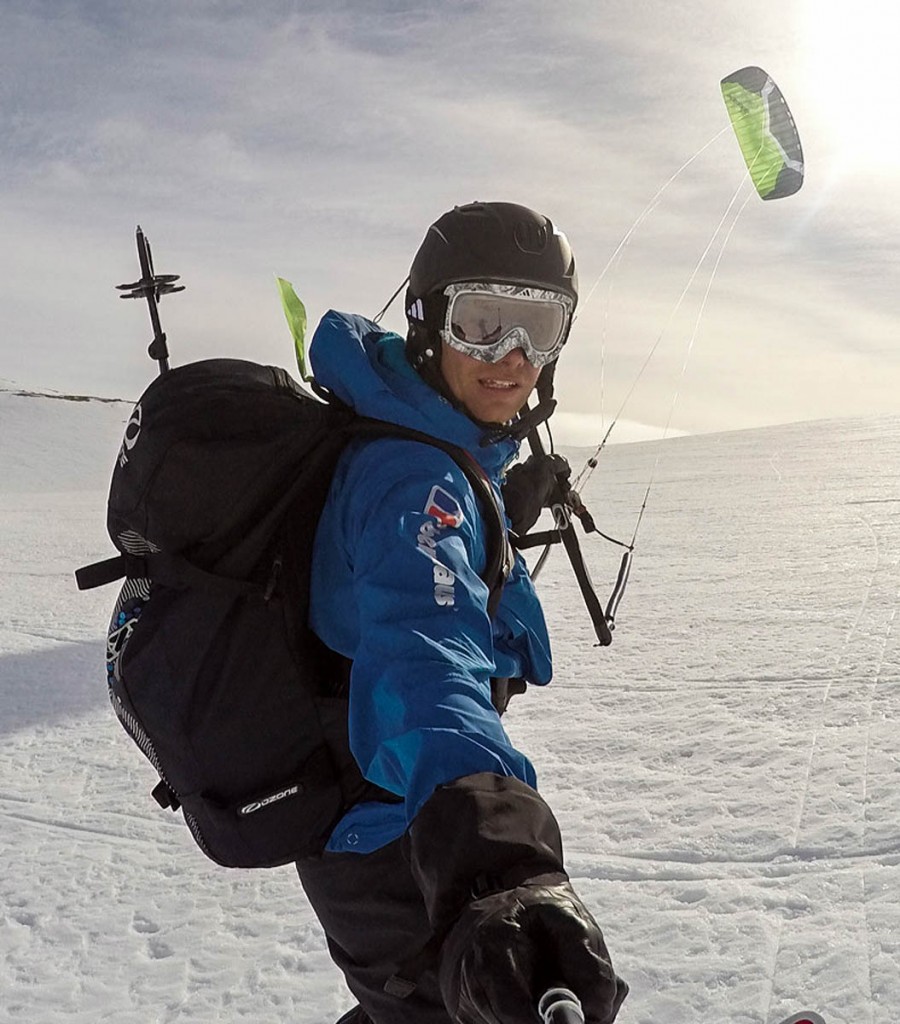 Leo Houlding is a relative novice at snowkiting