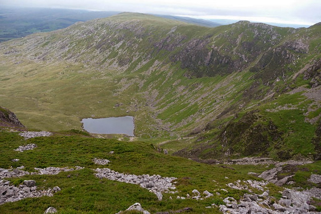 The walkers descended towards Llyn Arran from Mynydd Moel. Photo: Jeremy Bolwell CC-BY-SA-2.0 The walkers descended towards Llyn Arran from Mynydd Moel. Photo: Jeremy Bolwell CC-BY-SA-2.0