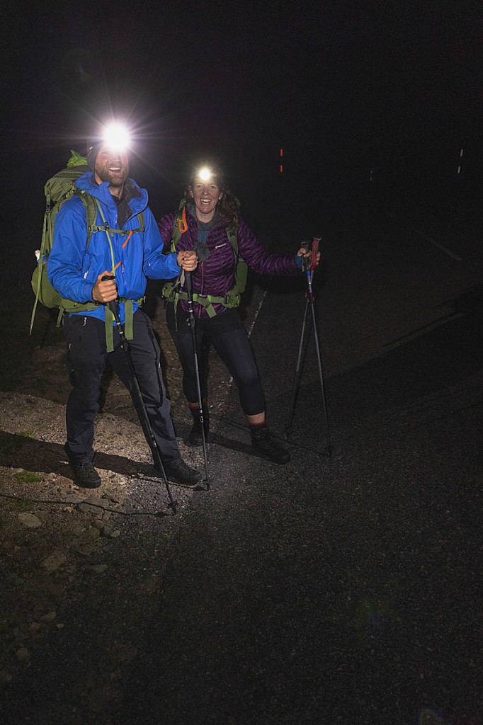 Graham and Maclean reach the second stretch of asphalt. Photo: Johny Cook Graham and Maclean reach the second stretch of asphalt. Photo: Johny Cook